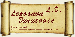 Leposava Durutović vizit kartica